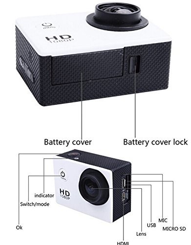 Digi4U Wifi 12Mp 1080P Waterproof HD Helmet Sport Action Video Camera Cam Dv Dvr Black