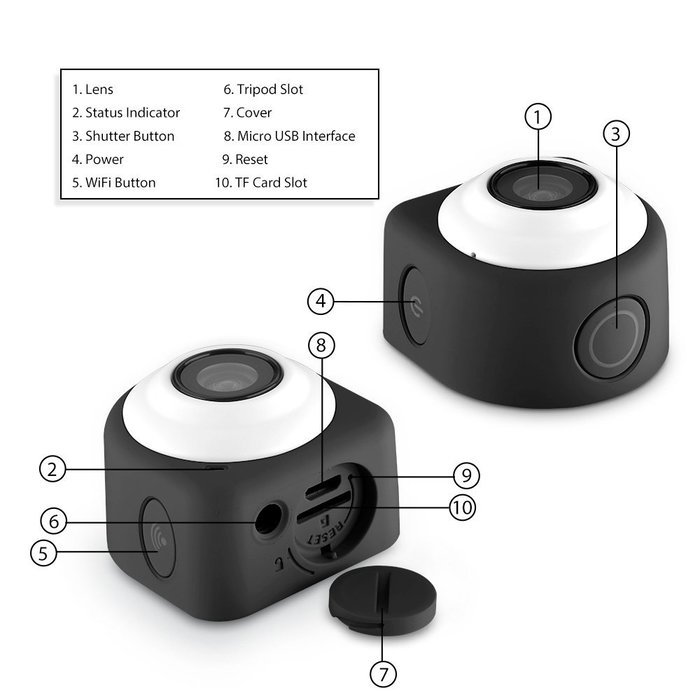 VicTec HD 1080P WiFi Mini Lifestyle Action Video Camera Camcorder 8 Mega Pixel COMS + 145&ordm; Wide Angle Lens with... N10