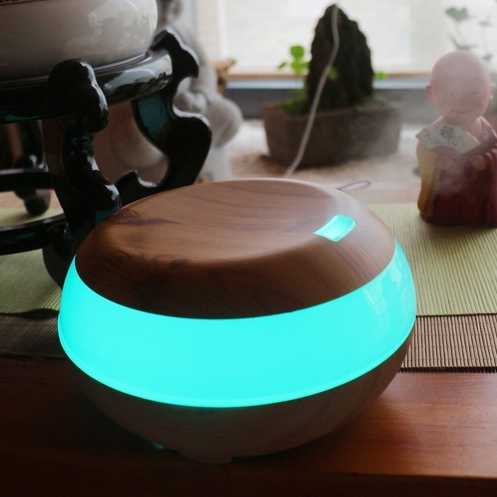 YTE 300ml Aroma Essential Oil Wood Grain Ultrasonic Cool Mist Humidifier N5