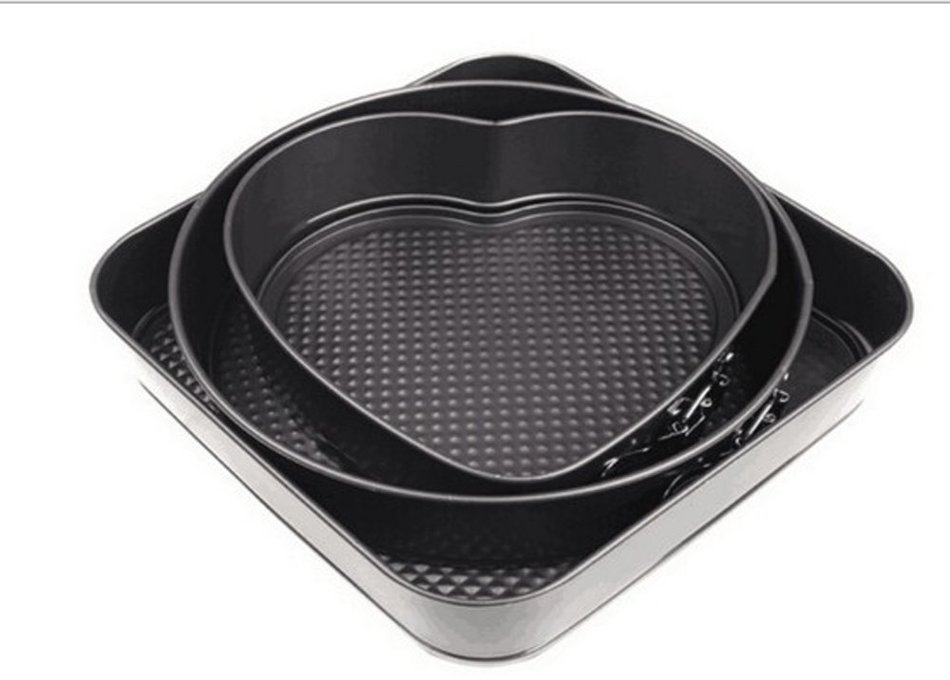 Springform Pans Set of 3 | Square / Round / Heart-Shaped Cheesecake Pans | Leak Resistant & Top Rack Dishwasher... N2