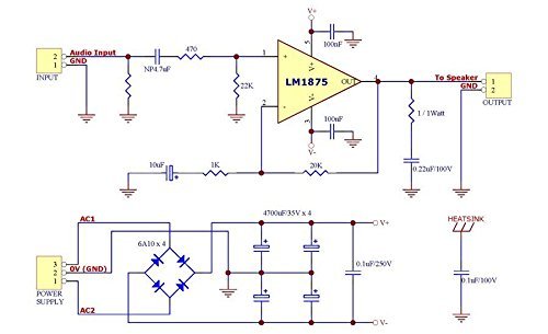 Electronics-Salon Mono 25W Audio Amplifier Module Board, Based on LM1875. N5