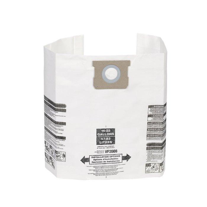 Multi-Fit Wet Dry Vacuum Bags VF2008 General Dust Filter Bag (3 Shop Vacuum Bags), Bag Filter For Most 15-Gallon... N5