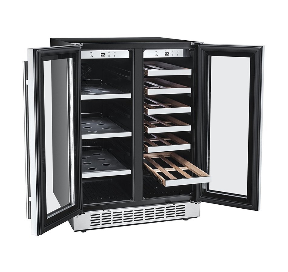 Titan 24 Inch Built-In French Door Wine and Beverage Refrigerator N3