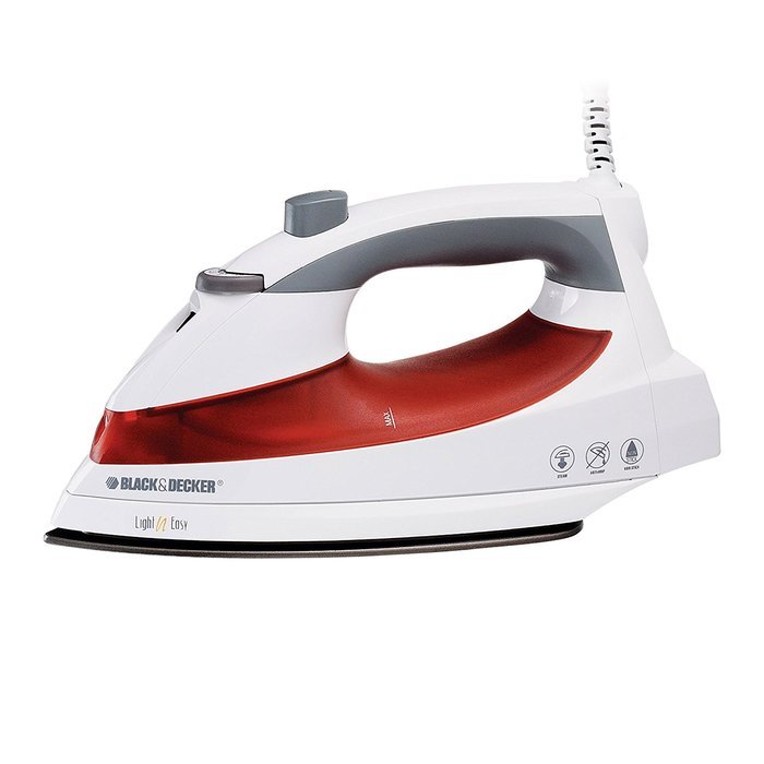 BLACK+DECKER F920 Light 'N Easy Compact Steam Iron, White/Red N3