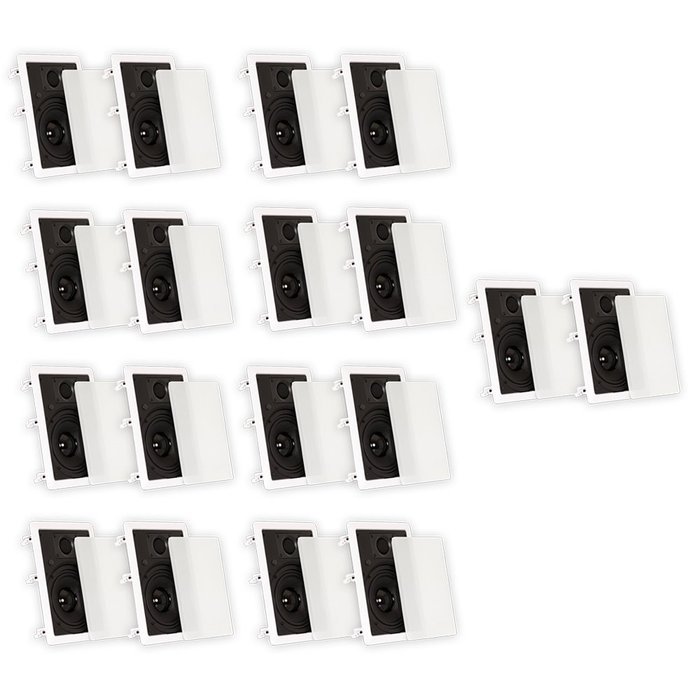 Theater Solutions TS65W In Wall 6.5" Speakers Surround Sound Home Theater 9 Pair Pack