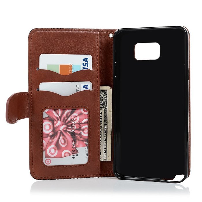 Note 5 Case,Samsung Galaxy Note 5 Case - Wallet Slim Fit Folio Stand 3D Basso-relievo PU Leather Flip Case with... N31