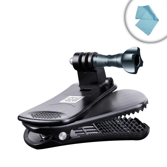 USA Gear Action Camera Clip Mount with Injection Molded Durable Plastic , 360 Degree Rotating Head & J-Hook &... N10