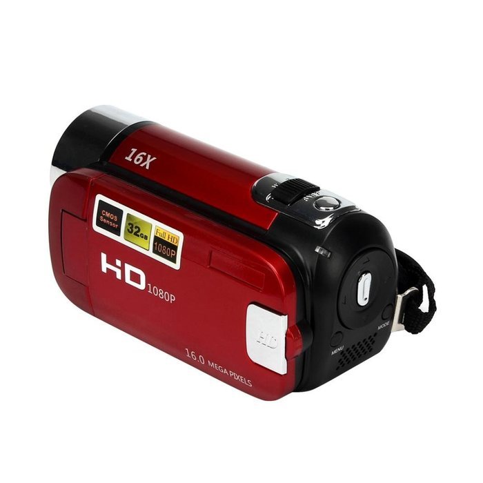 Hotkey HD 1080P 16M 16X Digital Zoom Video Camcorder Camera DV Red N6
