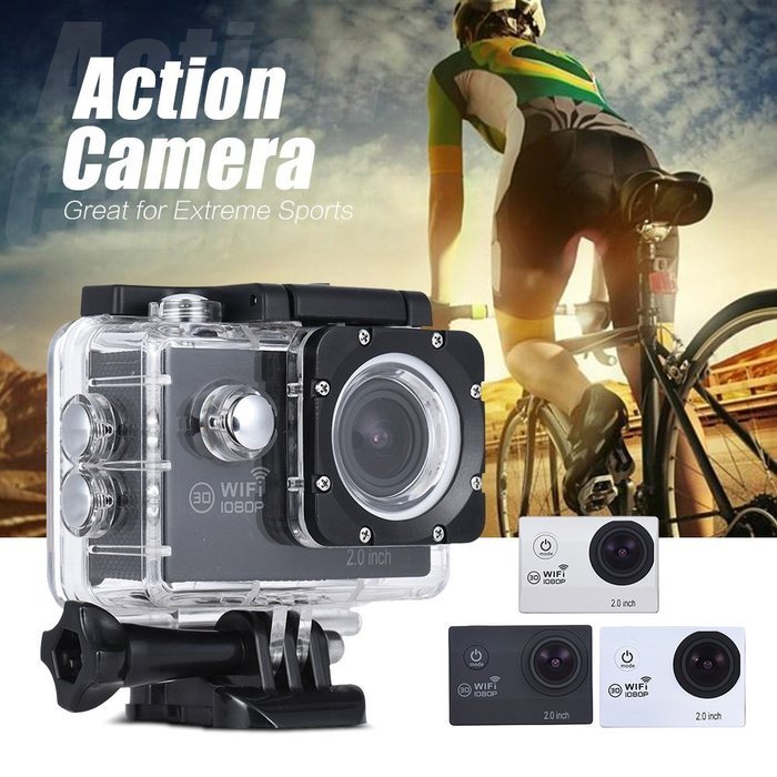 Andoer Action Camera 1080P FHD 30fps 14MP Novatek NTK96655 Waterproof 30m WiFi 2.0" LCD 170 Degree Wide Angle... N13