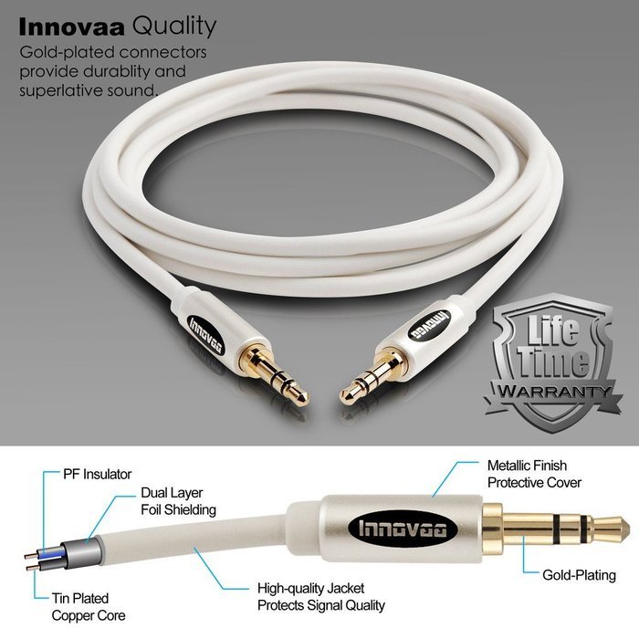 AUX Audio Cable, INNOVAA Universal Stereo Audio Male to Male 3.5mm AUX Cable - 20 Feet N6