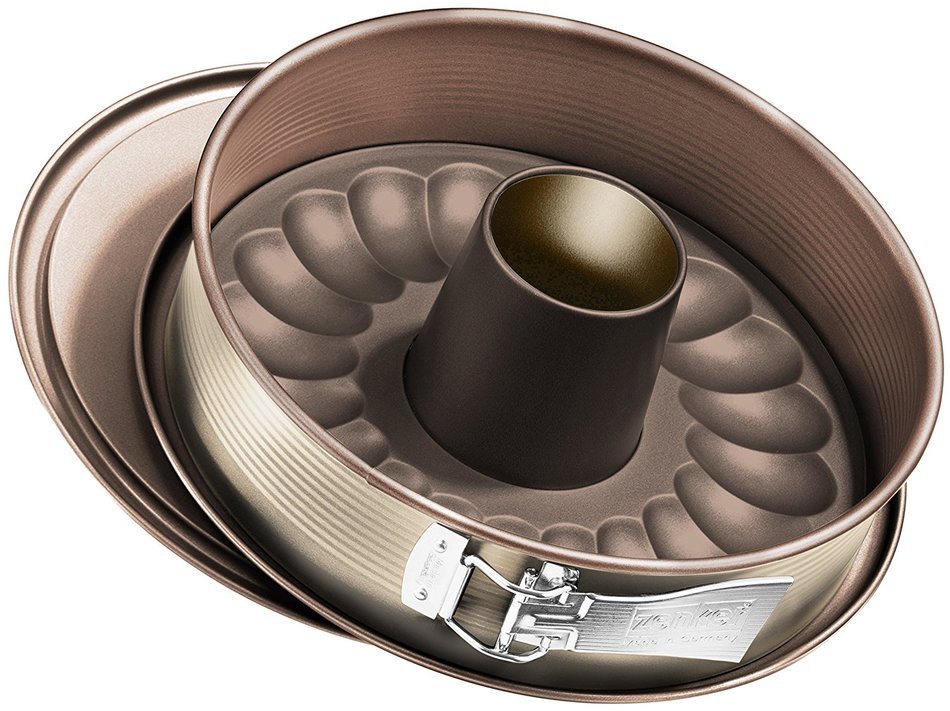 Zenker 7352 Springform "Mojave Gold" With Flat and Tubular Base, Gold/Mahagony, 10.24" N2