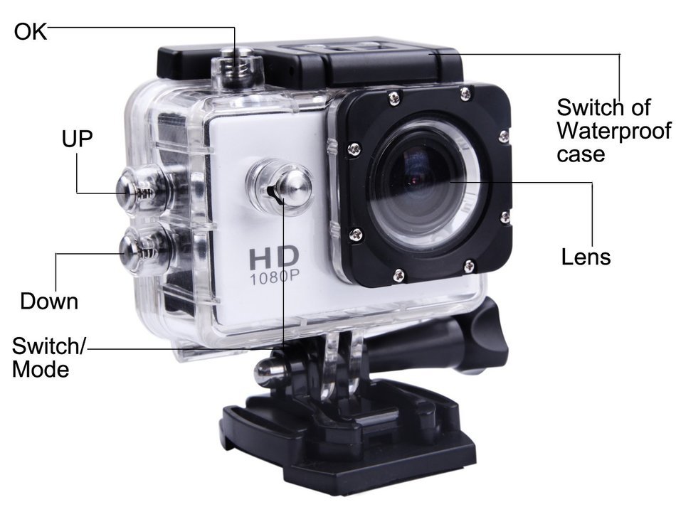 CXTX WIFI Wireless Mini 1080P HD 30-Meter Waterproof Sports DV Full 2.0" LCD 170&deg; Wide Angle Lens Video outdoor... N19