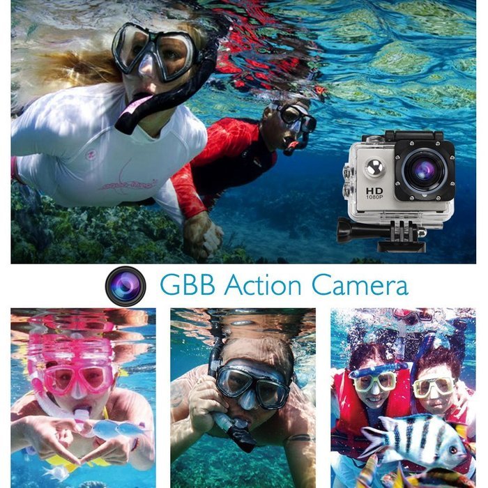 GBB WIFI 12MP 2.0" LCD HD 1080P 170&deg; Wide Angle Sports DV Waterproof Action Camera Camcorder, Update 25mm Diameter... N20