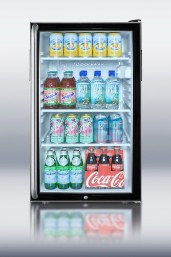 Summit SCR500BLBI7SHADA: Commercially listed ADA Compliant 20" wide glass door all-refrigerator for built-in use... N2