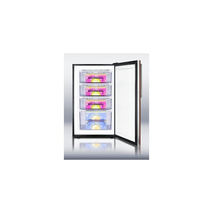 Summit MRF70 24" 6.0 cu. ft. Capacity Compact Refrigerator with Manual Defrost Freezer Full Size Microwave Interior...