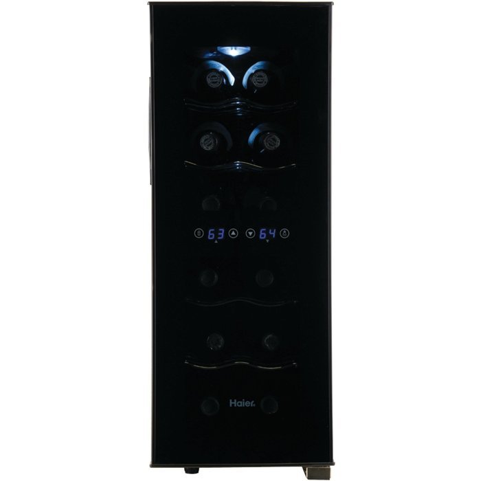 Haier 12-Bottle Dual Zone Curved Door with Smoked Glass Wine Cellar N4