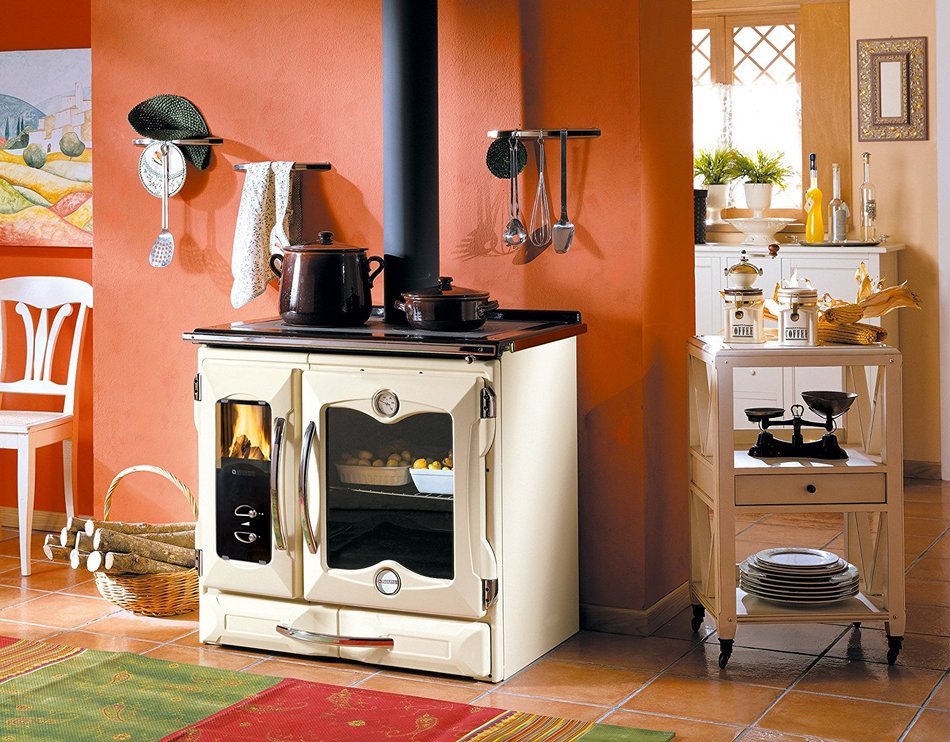 Wood Cook Stove La Nordica "Suprema Cream", Made in Italy