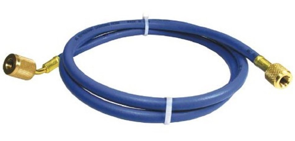 Rheem 45601 Rubber Blue Refrigerant Hose, 5' Length, Anti-Blowback Fittings, 0.25" ID, 0.500" OD