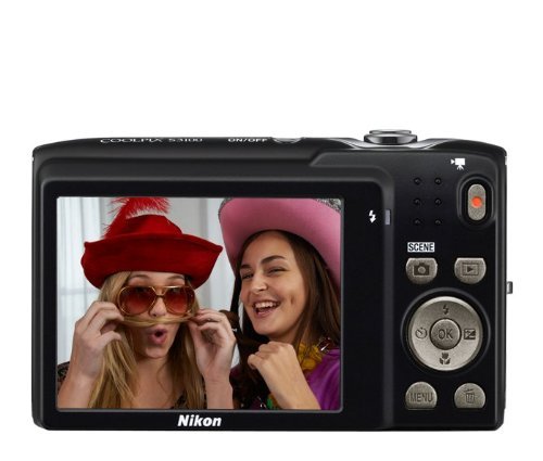 Nikon COOLPIX S3100 14 MP Digital Camera with 5x NIKKOR Wide-Angle Optical Zoom Lens and 2.7-Inch LCD - Black N23