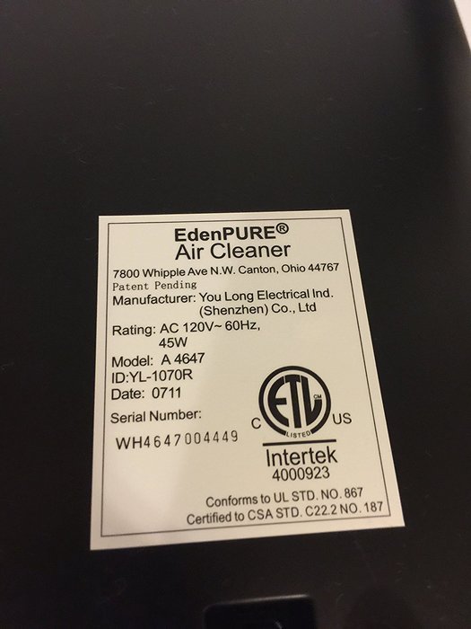 Edenpure 6 Air Purifier N5