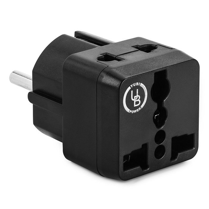 Yubi Power 2 in 1 Universal Travel Adapter with 2 Universal Outlets - Built in Surge Protector - 2 Pack - Purple... N6