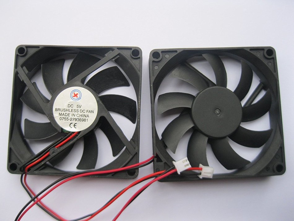 2 pcs Brushless DC Cooling Fan 5V 8015S 9 Blades 2 wire 80x80x15mm Sleeve-bearing Skywalking