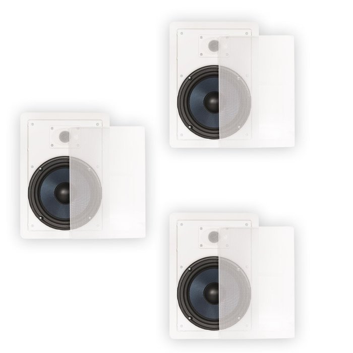 Blue Octave BDW82 In Wall 8" Speakers 2 Way Home Theater Surround Sound 3 Speaker Set