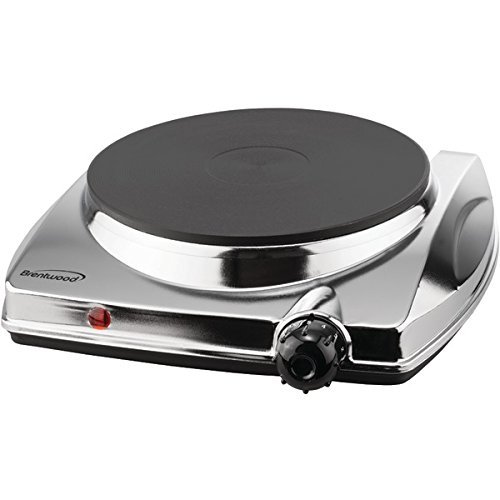 New BRENTWOOD TS-337 Electric Single Hotplate with Chrome Finish