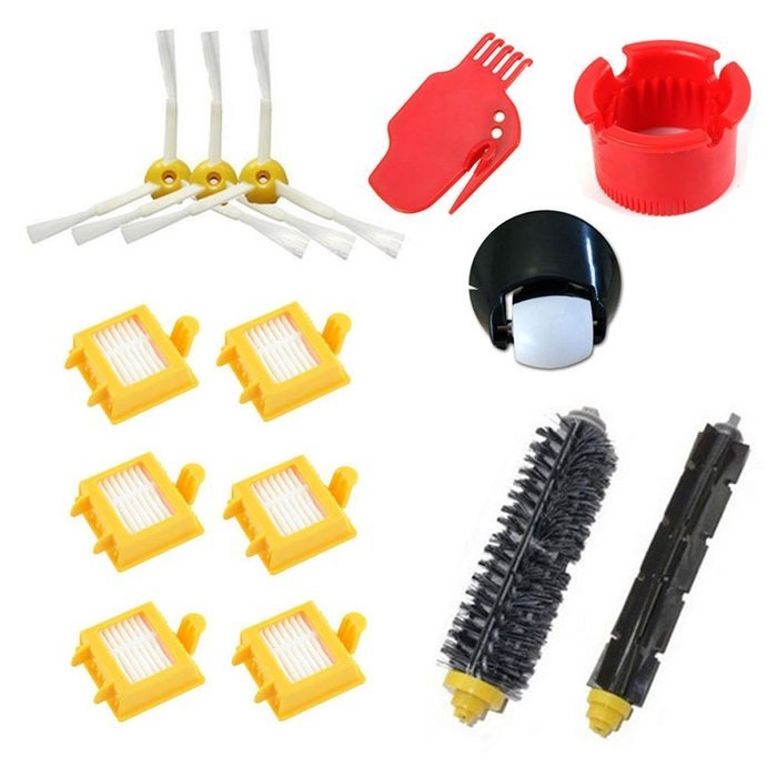 Theresa Hay Front Wheel Caster Assembly &Side brush &Hepa Filter & Bristle Brush & Beater Brush kit for iRobot... N2