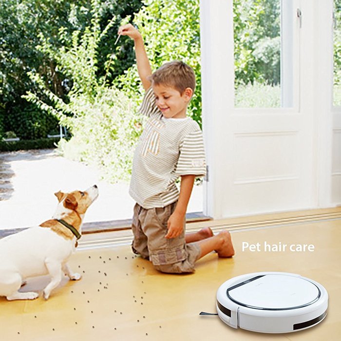 ILIFE V3s Robotic Vacuum Cleaner for Pets and Allergies Home, Pearl White N4