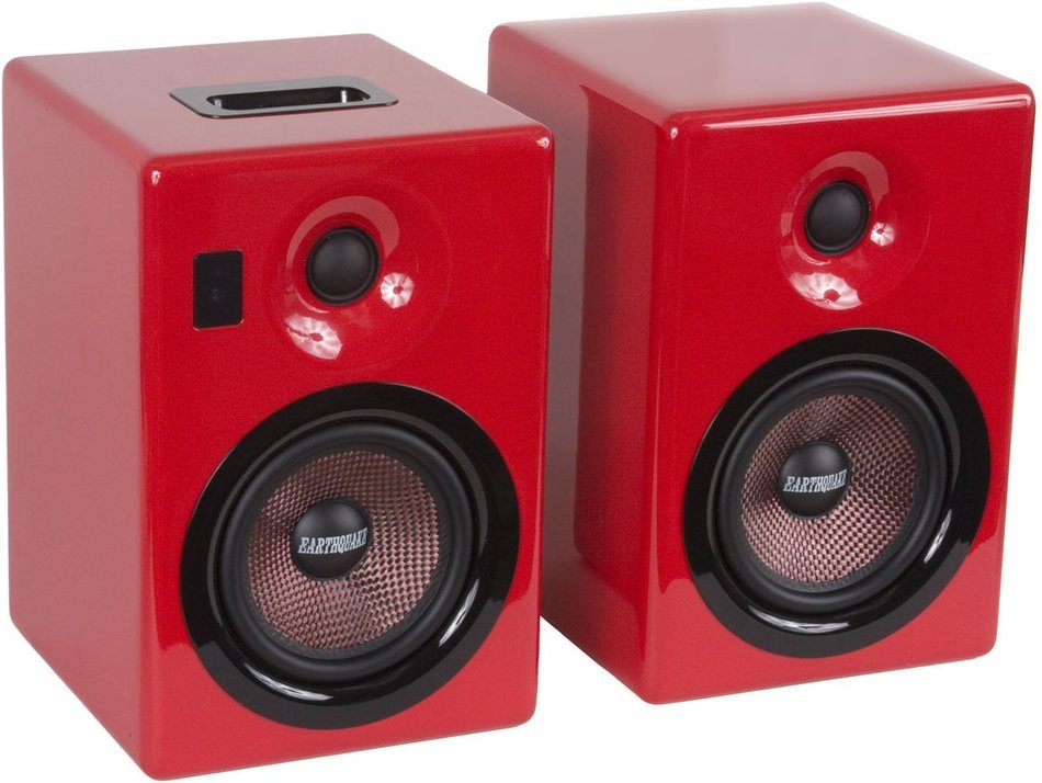 Earthquake Sound IQ52S iPod Docking Speaker System (Silver Piano Gloss, Pair) N2
