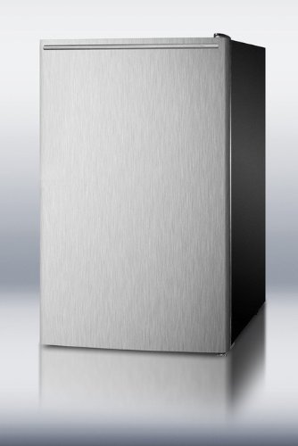 Summit CM421BLXSSHHADA 4.1 cu. ft. Capacity 19.88" Wide Compact Refrigerator Manual Defrost Adjustable Thermostat...