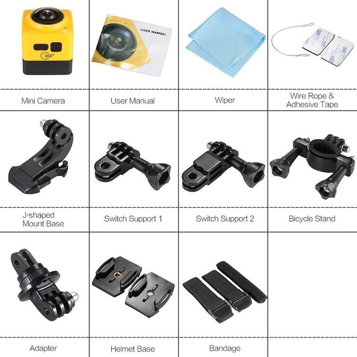 LeaningTech Mini Cube Action Sports Panorama Camera H.264 360 Degree Wifi 720P Fisheye Wide View Wide Angle Outdoor... N11
