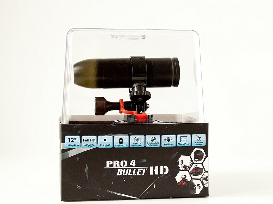 Bullet HD Pro 4 Black Edition 1080P Explorer 12MP Camera Fire Water Proof Cam + FireFighters Blackjack Mount N6