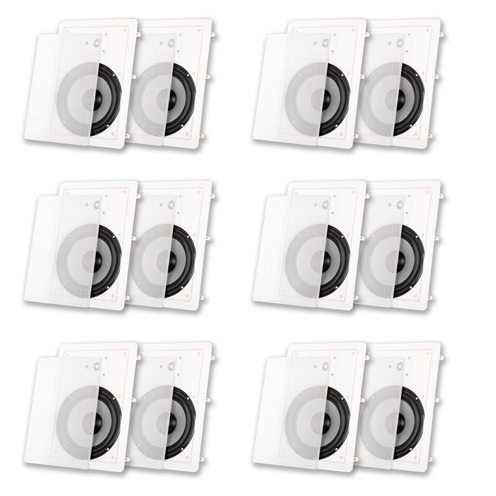 Acoustic Audio CS-IW820-6PR 300 Watt 8" 2-Way Home Theater In-Wall/Ceiling Speakers (6-Pair)