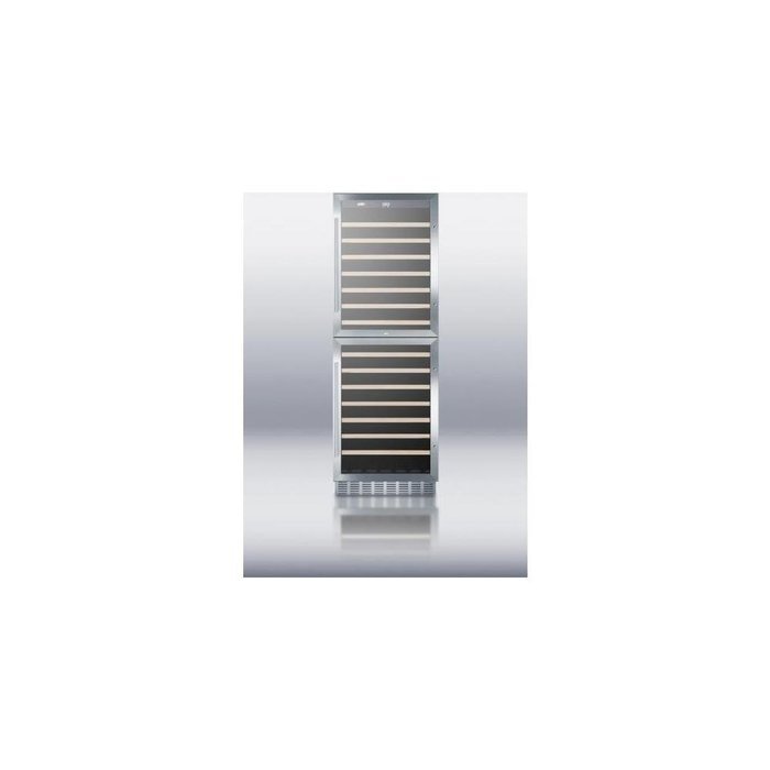Summit SWC1875B Built-In Capable Two-Zone 118 Bottle Capacity Wine Cooler With Two Reversible Glass Doors Digital... N3