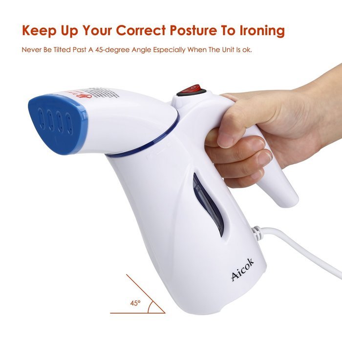 Aicok Mini Travel Garment Steamer, Handheld Portable Fabric Steamer Perfect for Travel, with Brush and Travel... N5
