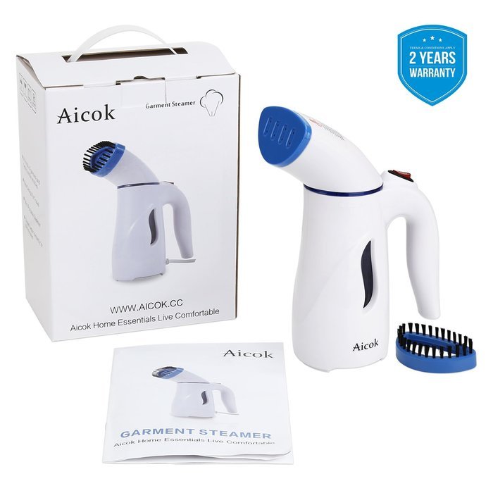 Aicok Mini Travel Garment Steamer, Handheld Portable Fabric Steamer Perfect for Travel, with Brush and Travel... N7