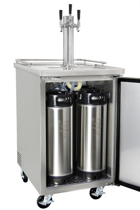 Kegco Commercial Grade Homebrew Kegerator Four Faucet Ball Lock Keg Dispenser Black N29