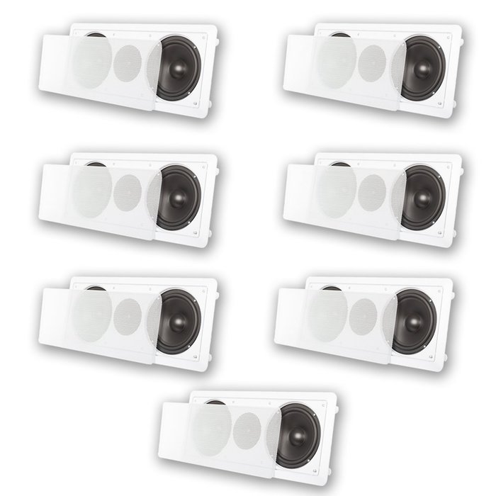 Acoustic Audio CC6 In-Wall 6.5" Left Center Right 7 Speaker System 2100W CC6-7S
