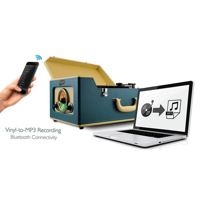 Pyle Bluetooth Speakers Turntable,Classic Style (PVTT15UBT) N2