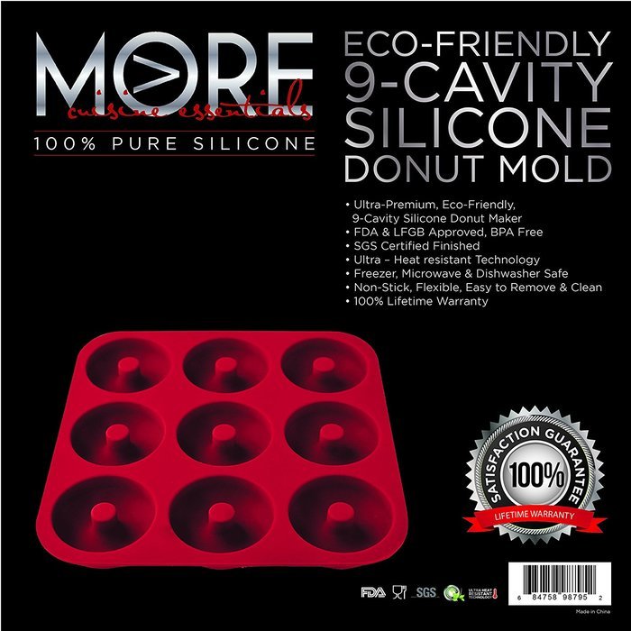 Large Ultra-Premium Donut Pan, Eco-Friendly; BPA Free, Super THICK 9 Cavity Silicone Donut, Bagel Pan, Non-stick... N2