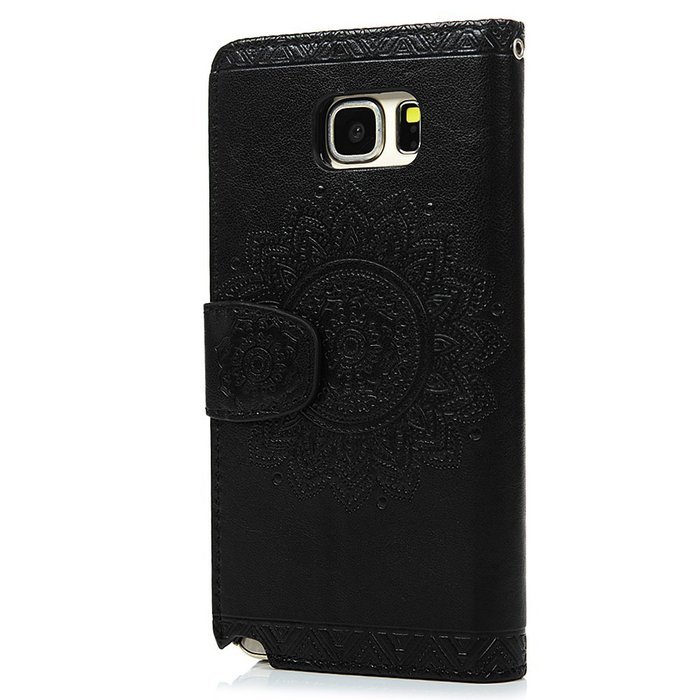 Note 5 Case,Samsung Galaxy Note 5 Case - Wallet Slim Fit Folio Stand 3D Basso-relievo PU Leather Flip Case with... N37