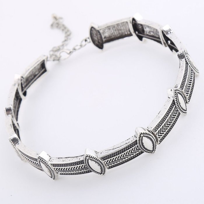 Ethnic Ancient Silver Women Girls Necklace Jewelry Collar Chocker Chain Gift N2