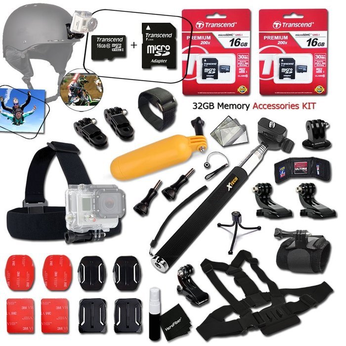 Xtech&reg; 32GB Memory Accessory KIT for GoPro Hero4 Session, Hero4 HERO 4, Hero 3, Hero 3+ Hero 2 Hero2 and All GOPRO...