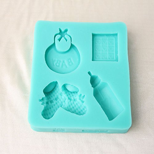 Anyana Baby Shoes & Baby Bottle Silicone Fondant Mold Cake Decorating Pastry Gum Pastry Tool Kitchen Tool Sugar...