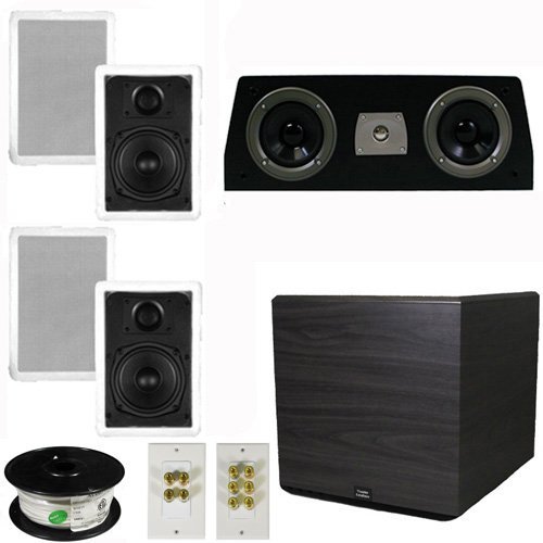Theater Solutions 5.1 Home Audio Speakers 4 Speakers, 1 Center, 15" Powered Sub and More TS50WC51SET8