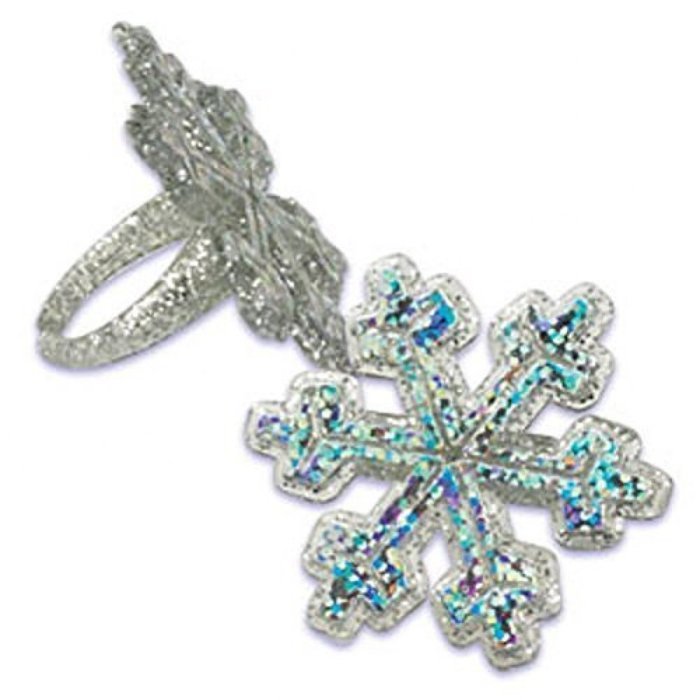 Oasis Supply Snowflake Cupcake/Cake Decorating Rings, 1 1/4-Inch, Holographic Glitter (2-Pack of 12)
