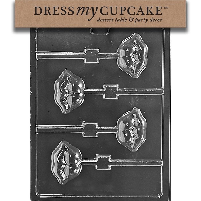 Dress My Cupcake Chocolate Candy Mold, Luscious Lips Lollipop, Valentine's Day