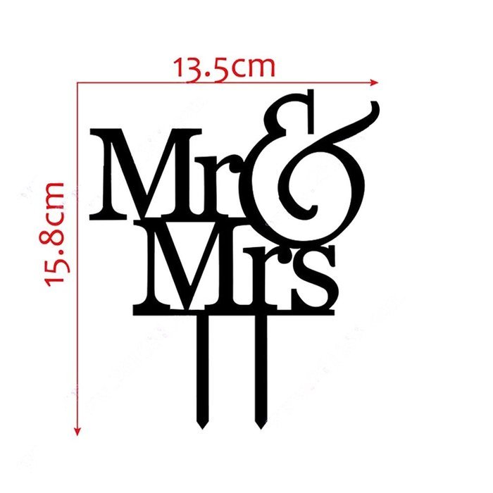 LingStar Mr & Mrs Wedding Cake Topper Unique Cake Decoration White